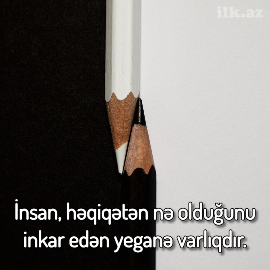 İnsan, həqiqətən nə olduğunu inkar edən yeganə varlıqdır.