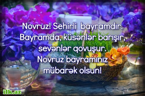 Novruz bayramı təbrik yazılı şəkil