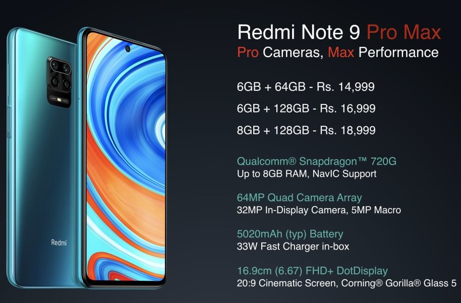 Xiaomi Redmi Note 9 Pro Max xüsusiyyətləri